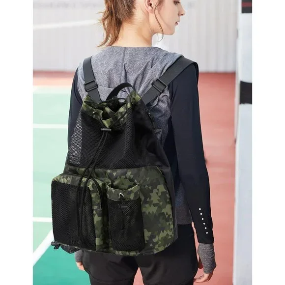 Mesh Drawstring Backpack with Shoe Bag - Picture 8 of 8